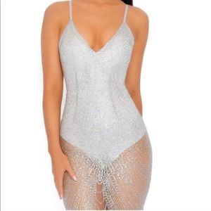 Never worn Silver sequined Oh Polly dress